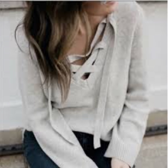 Ann Taylor Sweaters - Ann Taylor Lace Front Sweater